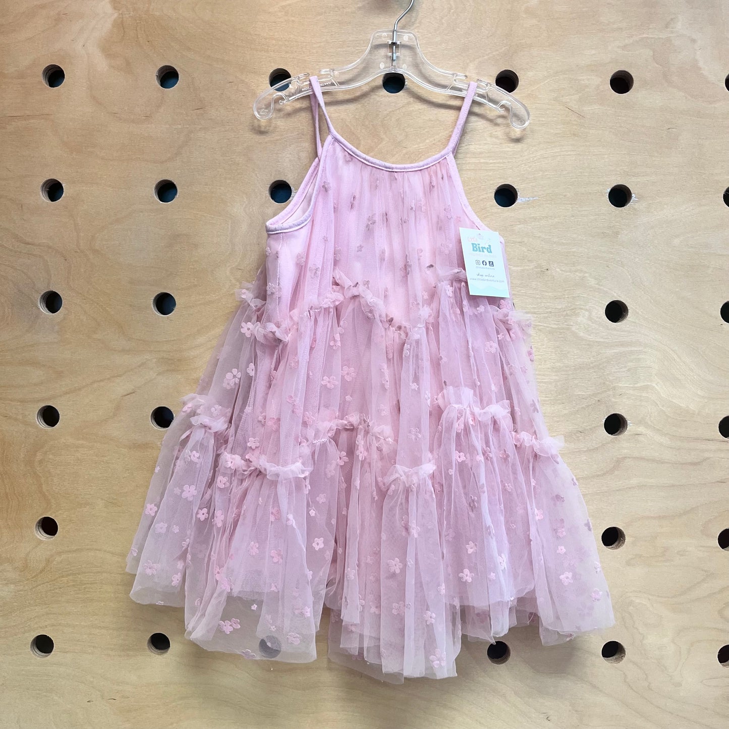 Pink Tulle Flowers Tank Dress