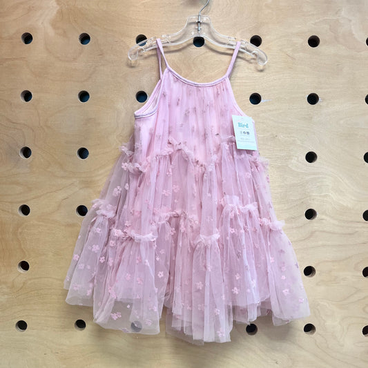 Pink Tulle Flowers Tank Dress