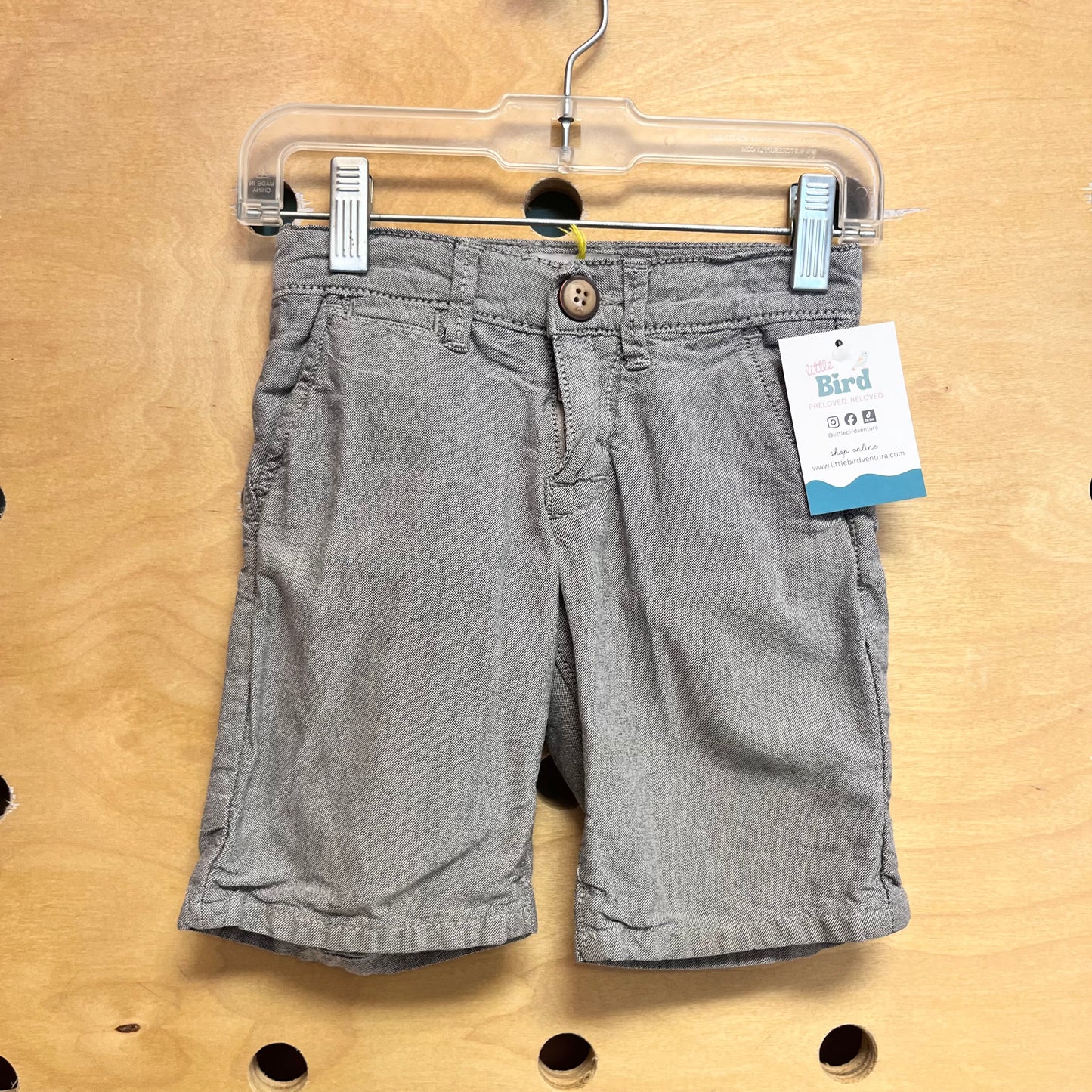 Grey Straight Tapered Fit Shorts