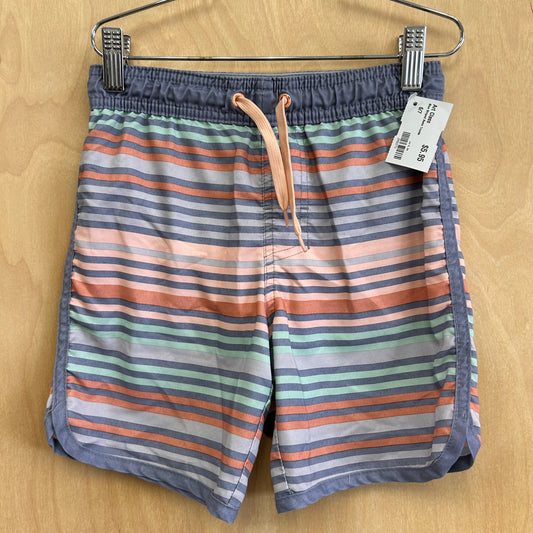 Blue Striped Swim Trunks