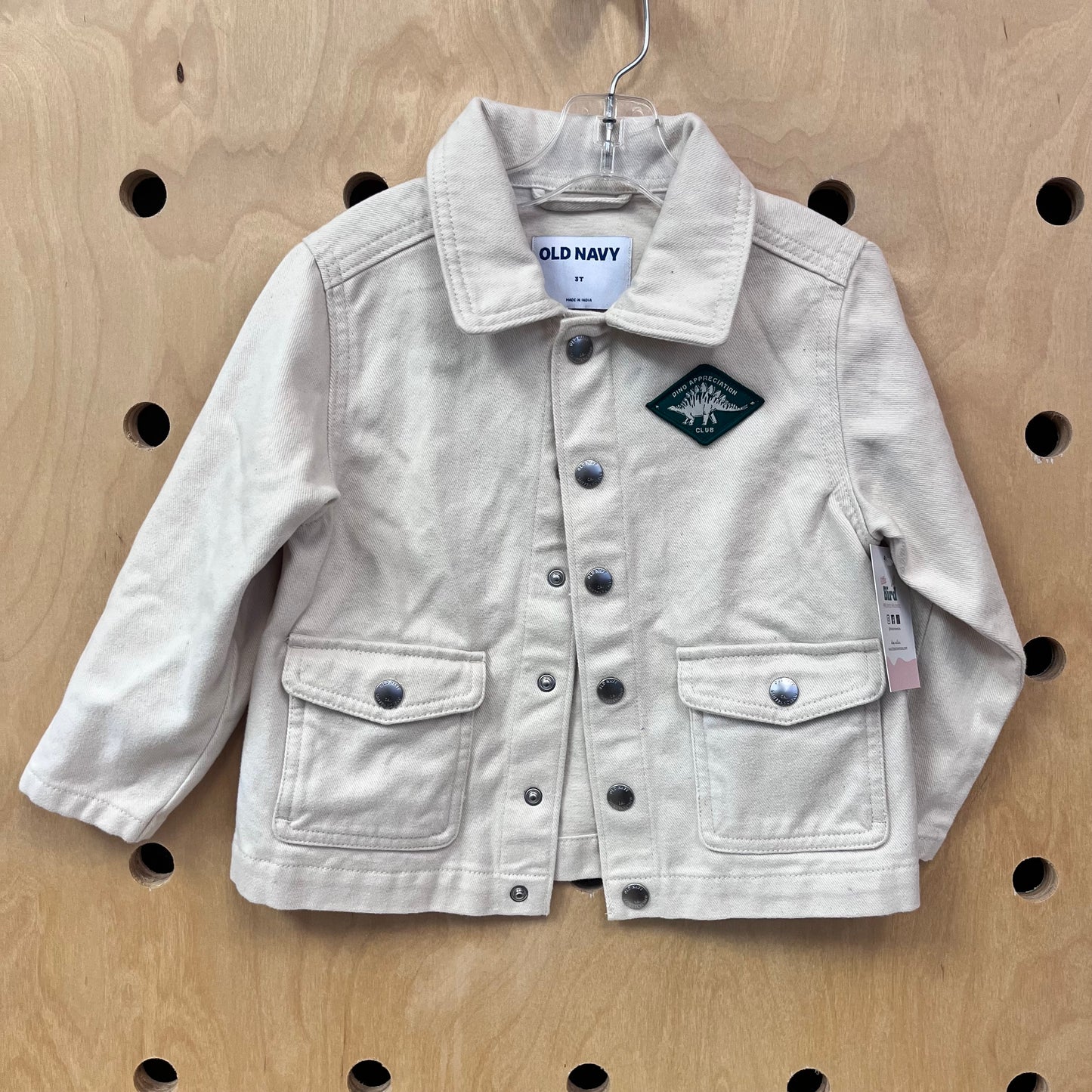 Cream Dino Patch Shacket
