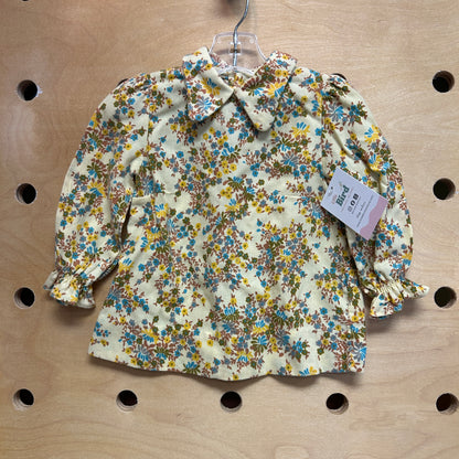 Viyella Yellow Floral Wool Blend Shirt