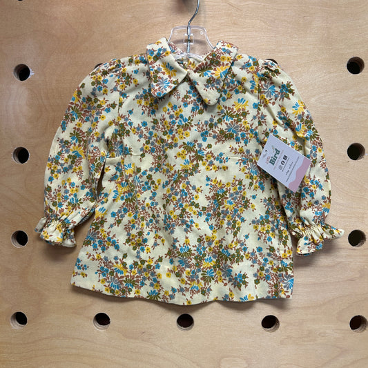 Viyella Yellow Floral Wool Blend Shirt