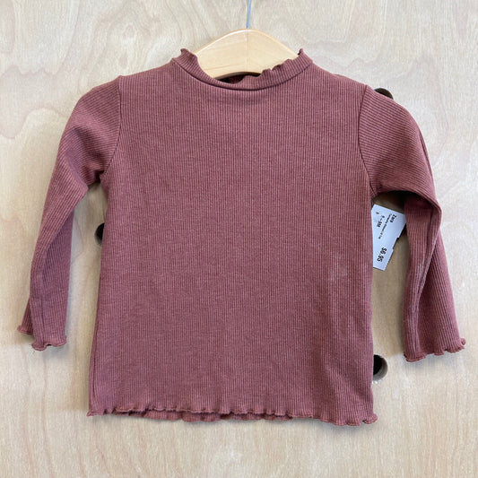 Terracotta Ribbed LS Top