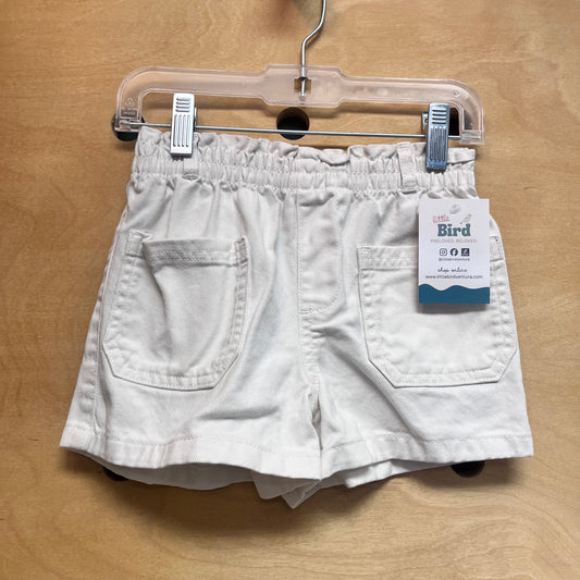 White Denim Pull On Shorts