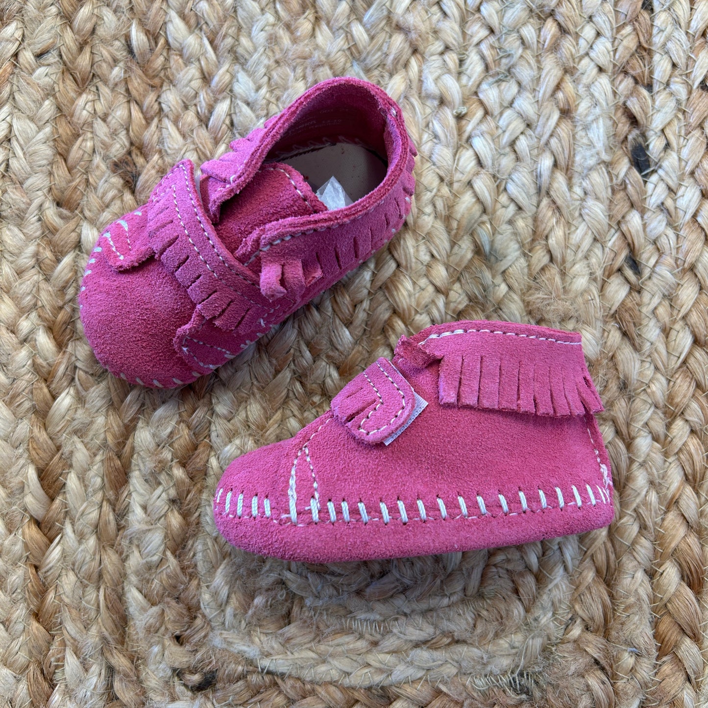 Pink Fringe Leather Booties NEW!