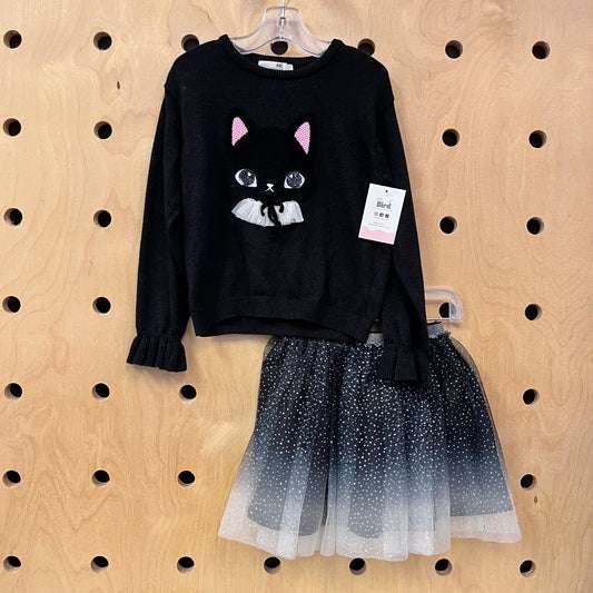 Black + Silver Tulle Kitty Outfit