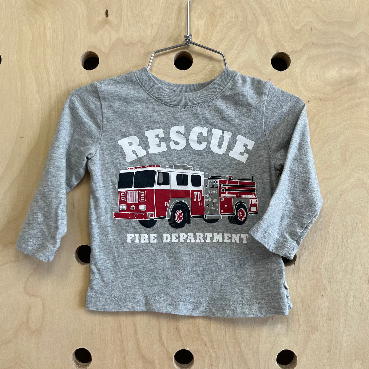 Rescue Fire Truck Grey LS Tee