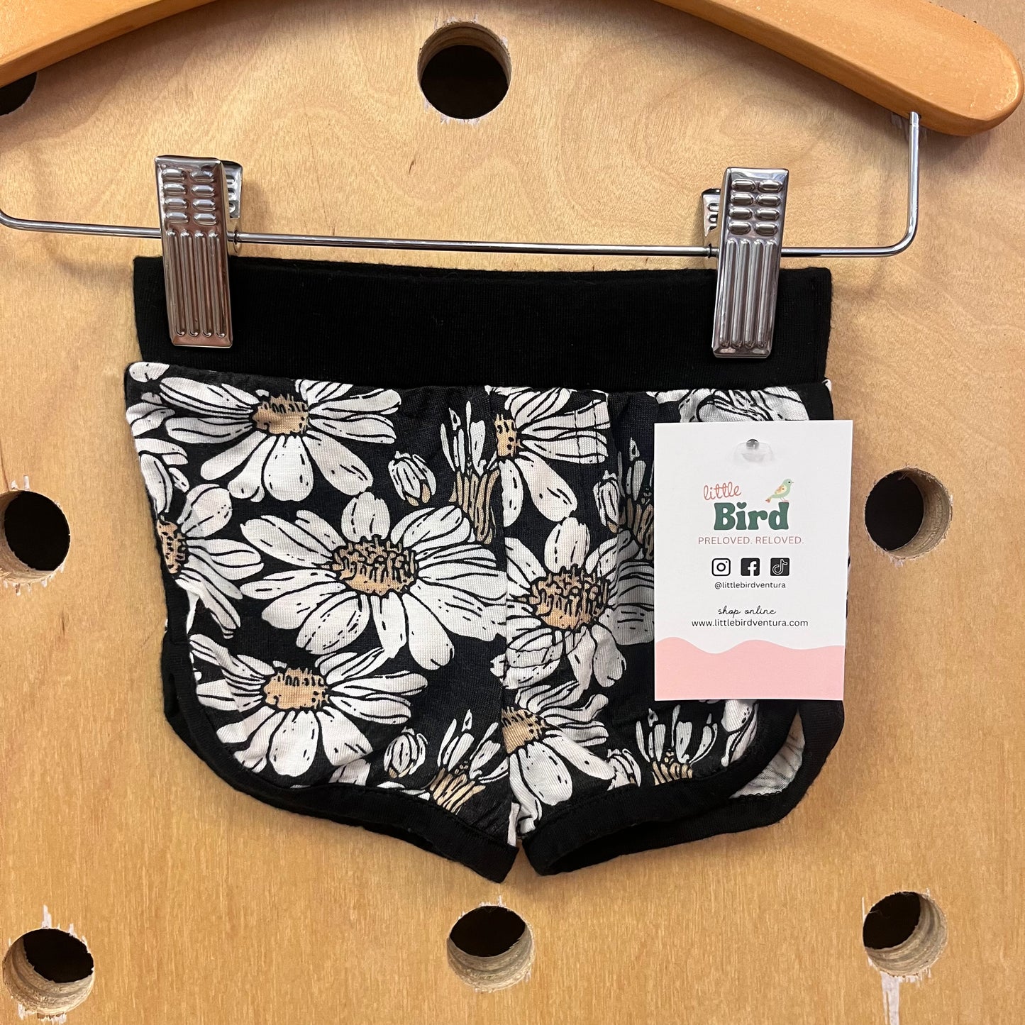Black Floral Modal Shorties