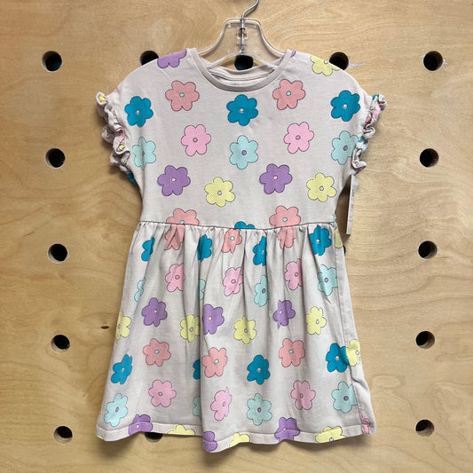 Cream/Colorful Flowers Dress
