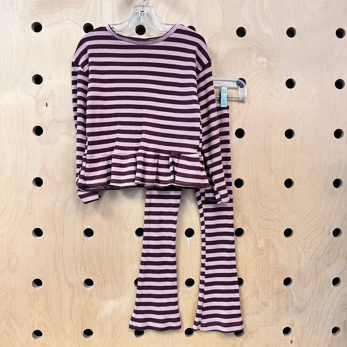 Blush/Plum Striped Ribbed Outfit