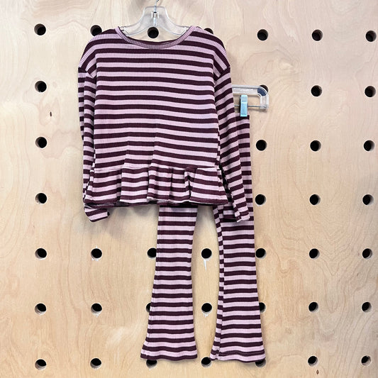 Blush/Plum Striped Ribbed Outfit