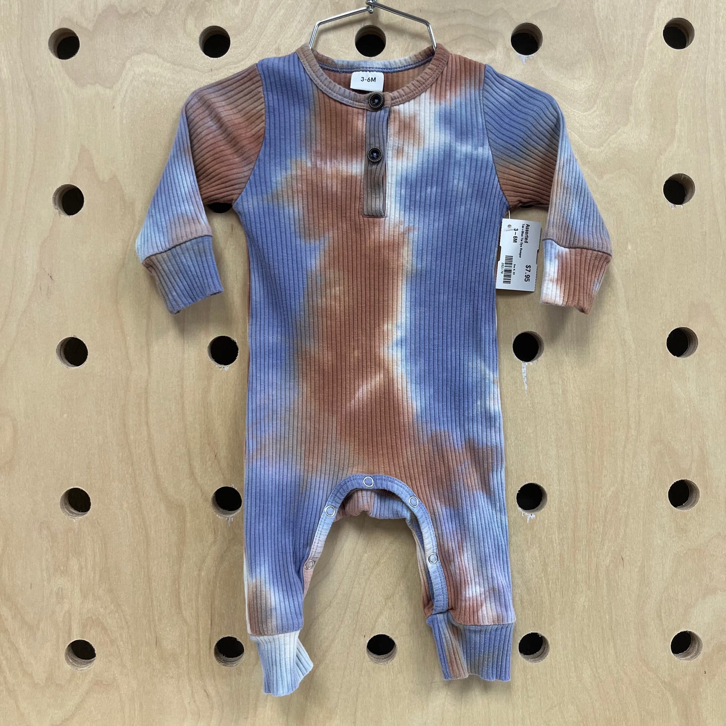 Tan+Blue Tie Dye Romper