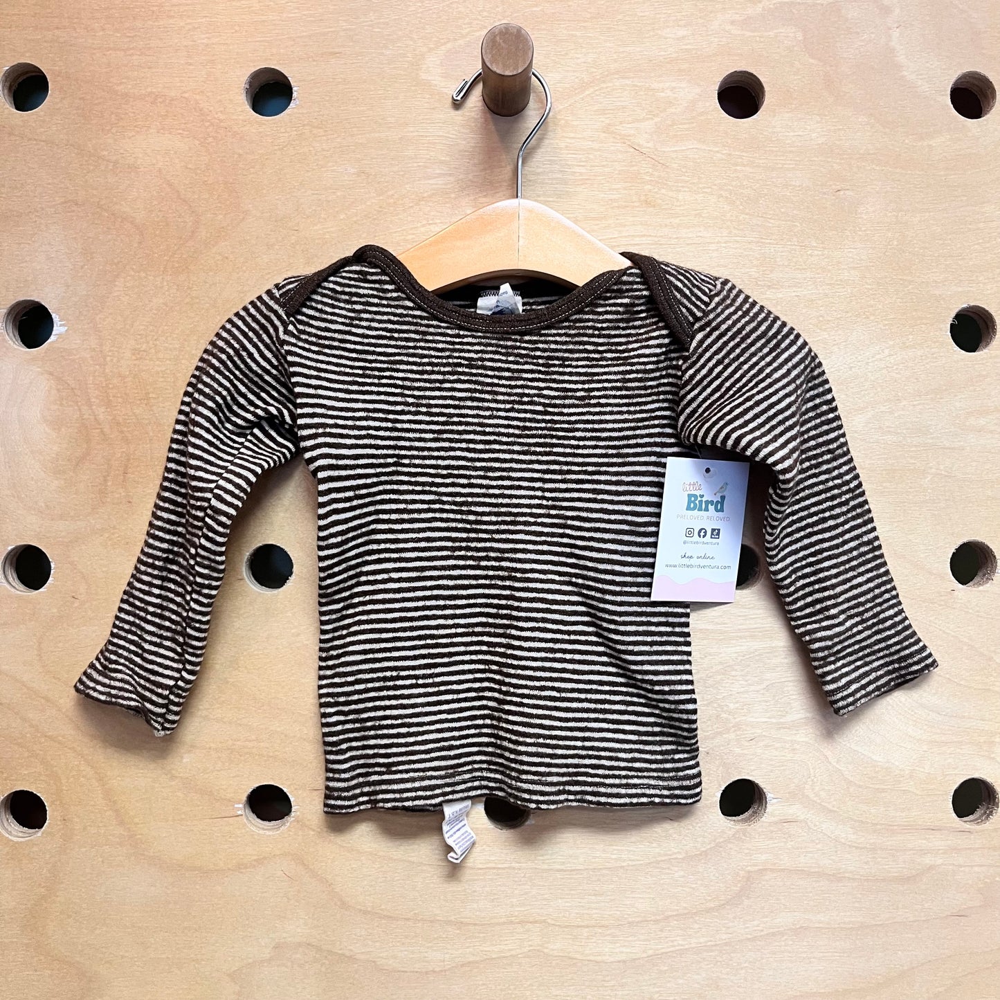 Brown Striped Wool-Blend Top