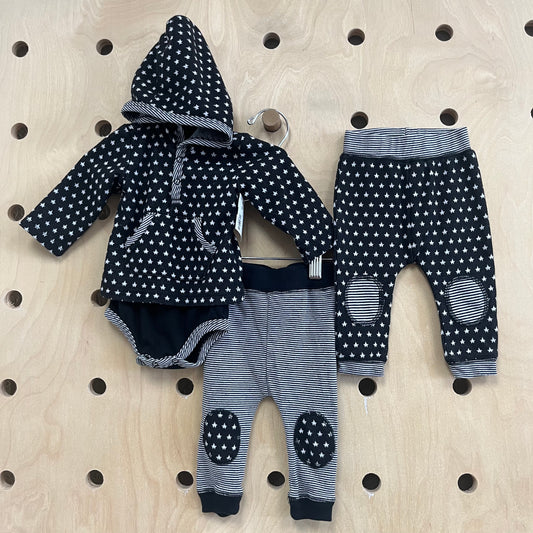 Black & Grey 3pc Outfit