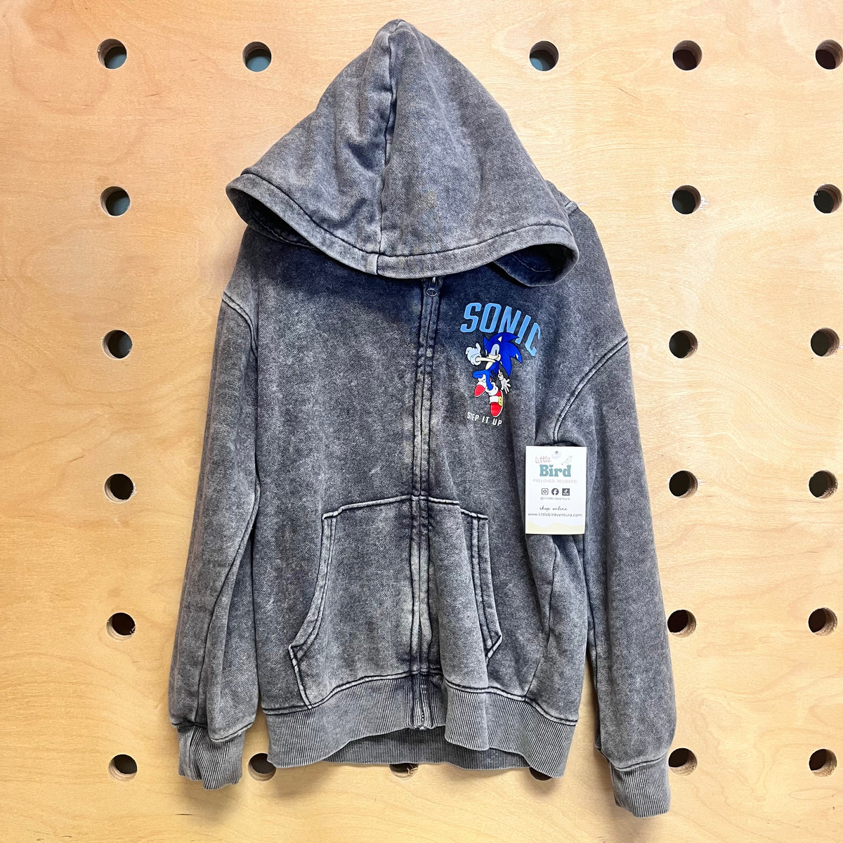 Grey Sonic Zip Hoodie