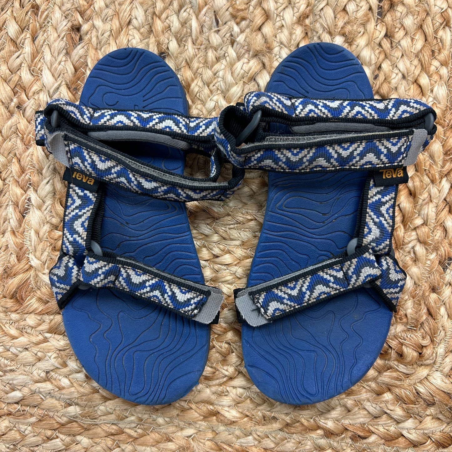 Blue & White Velcro Sandals