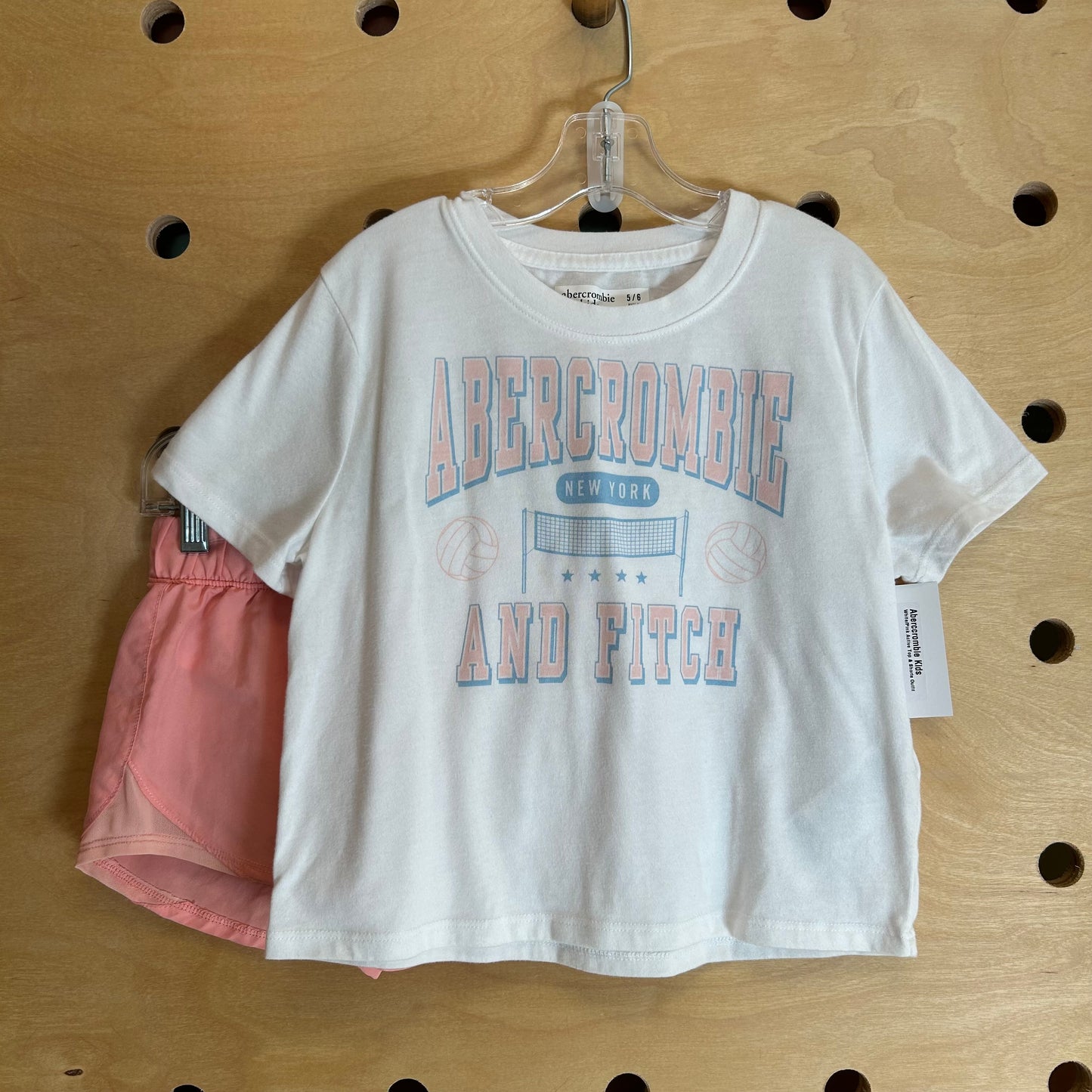 White/Pink Active Top & Shorts Outfit