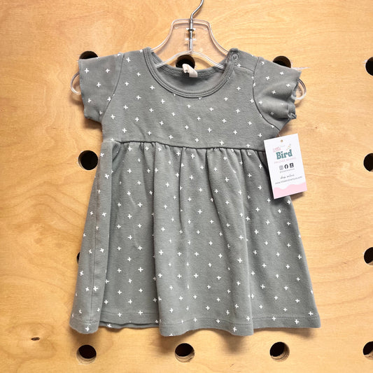 Organic Teal/White Crosses Dress