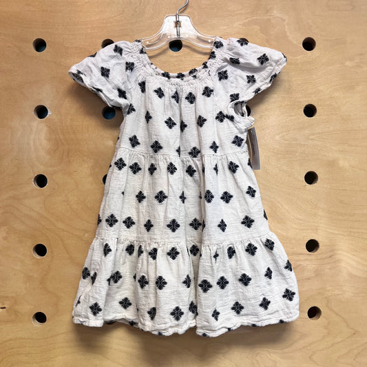 Cream/Black Textured Dress