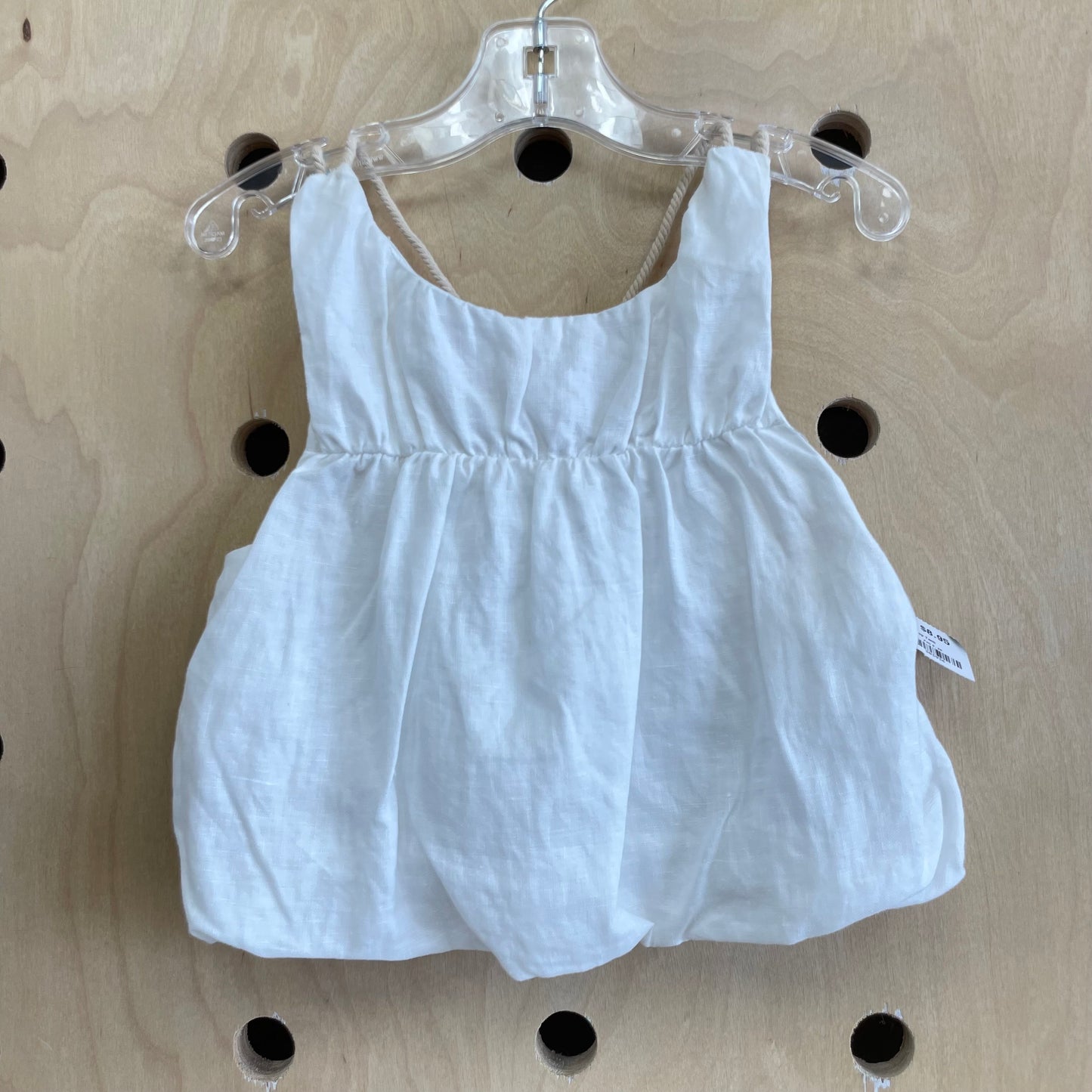 White Rope + Bead Straps Crop Tank
