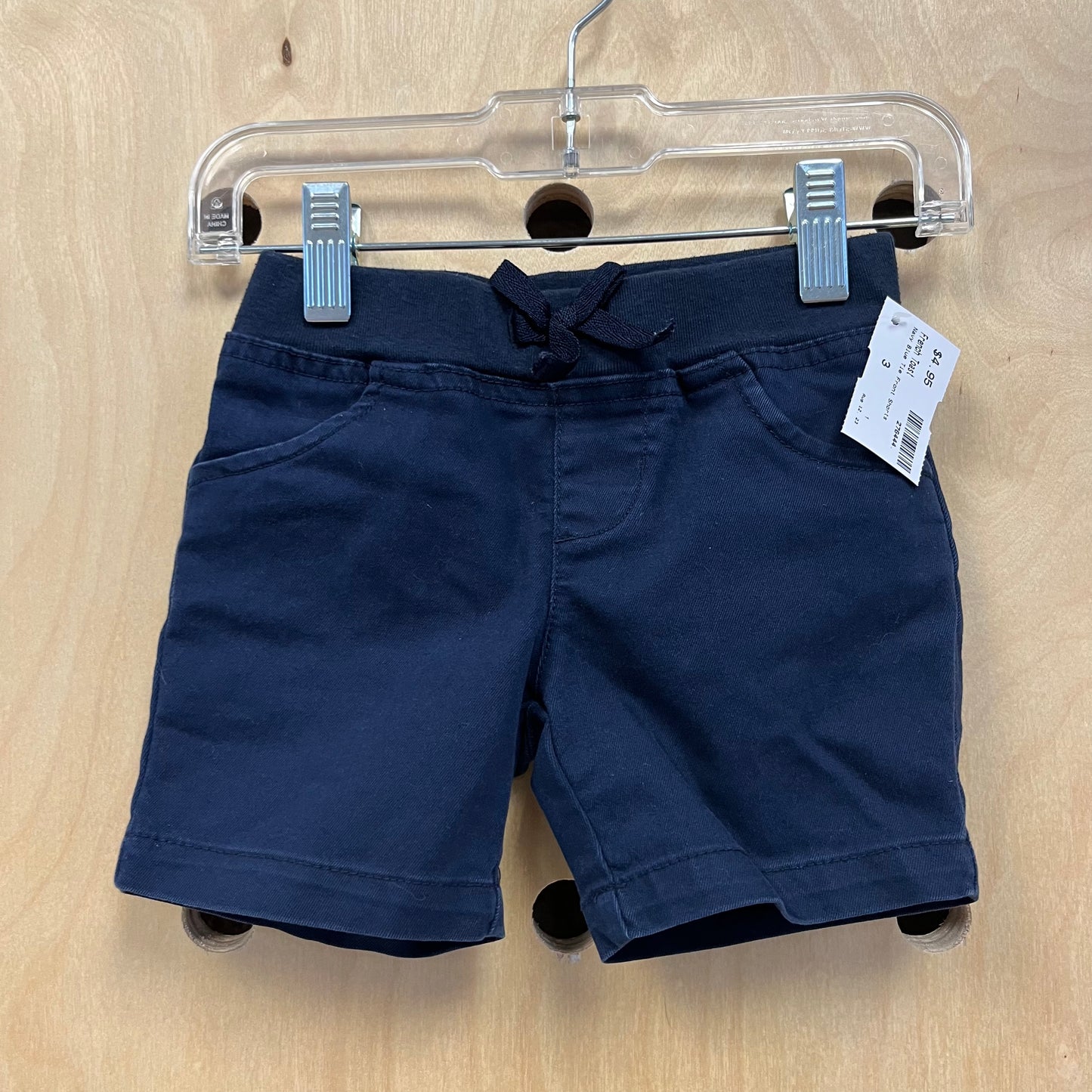 Navy Blue Tie Front Shorts