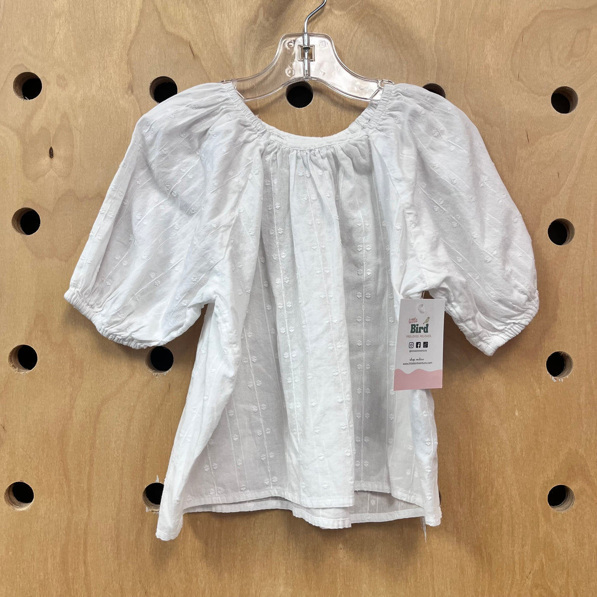 Swiss Dot Puff Sleeve Shirt