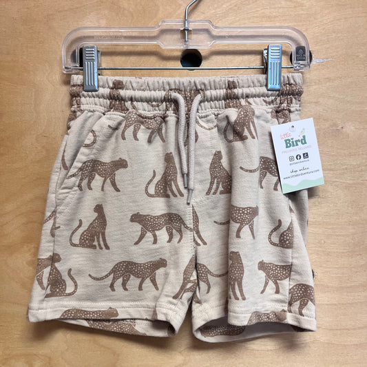 Tan Cheetah Drawstring Shorts