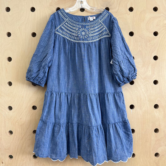 Blue Cotton Eyelet Dress