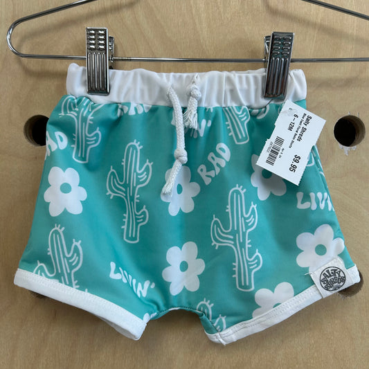 Blue Cacti Floral Swim Shorts