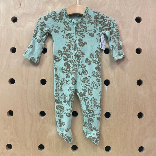 Mint Floral Bamboo Zippy