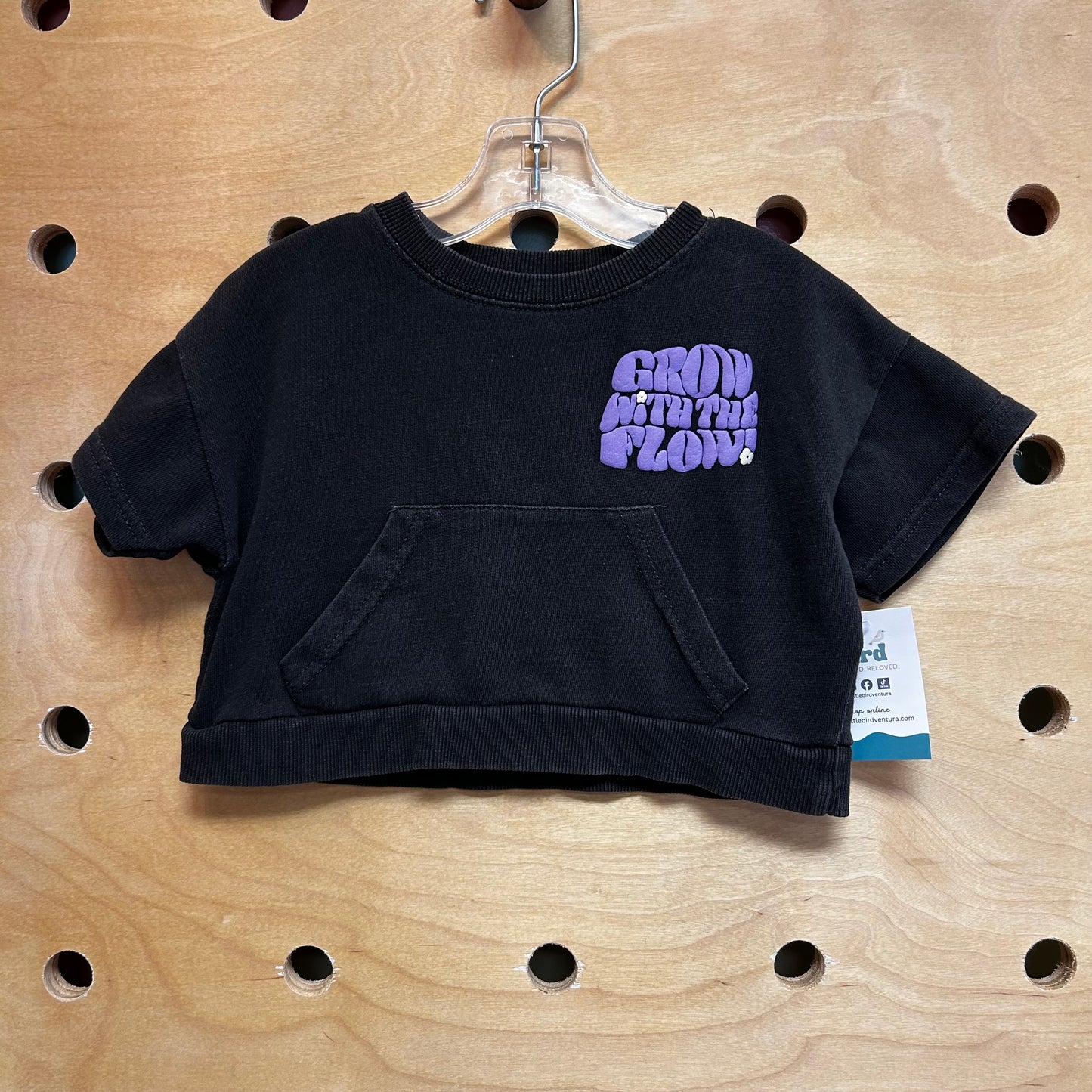 Black 'Grow With The Flow' Pocket Tee