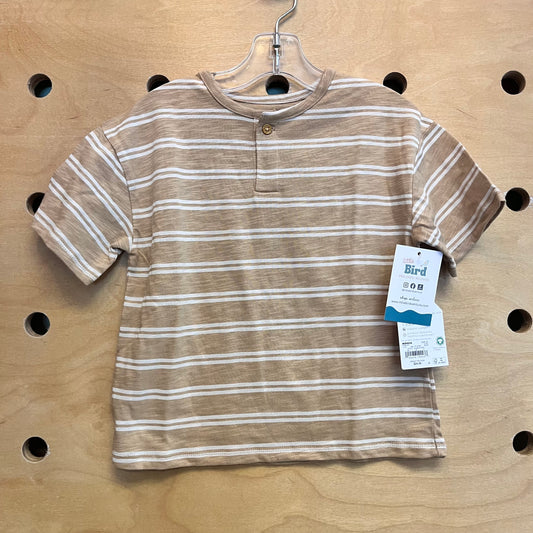 Organic Beige/White Striped Tee NEW!