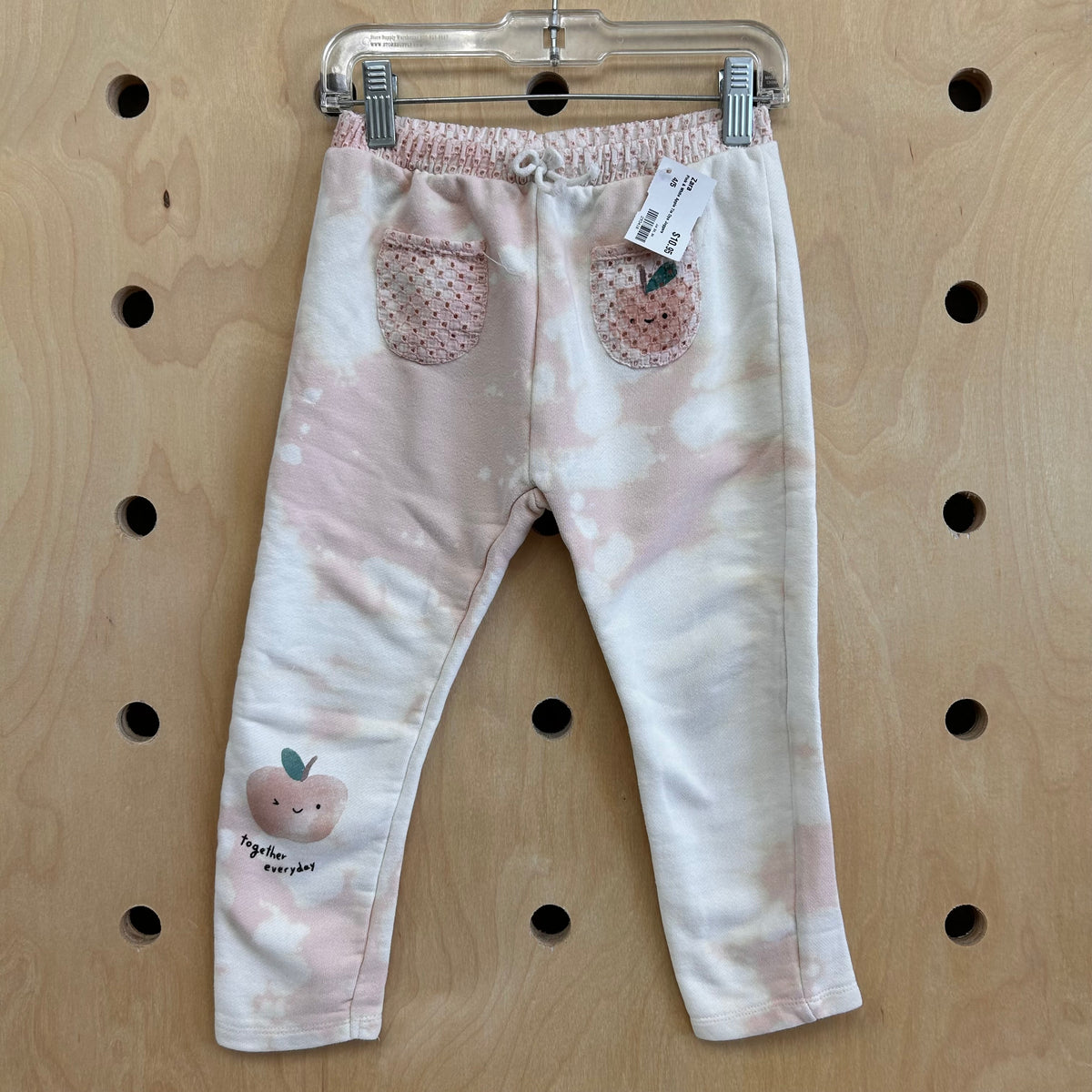 Pink & White Apple Tie Dye Joggers