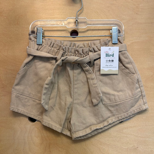 Tan Elastic Waist Shorts