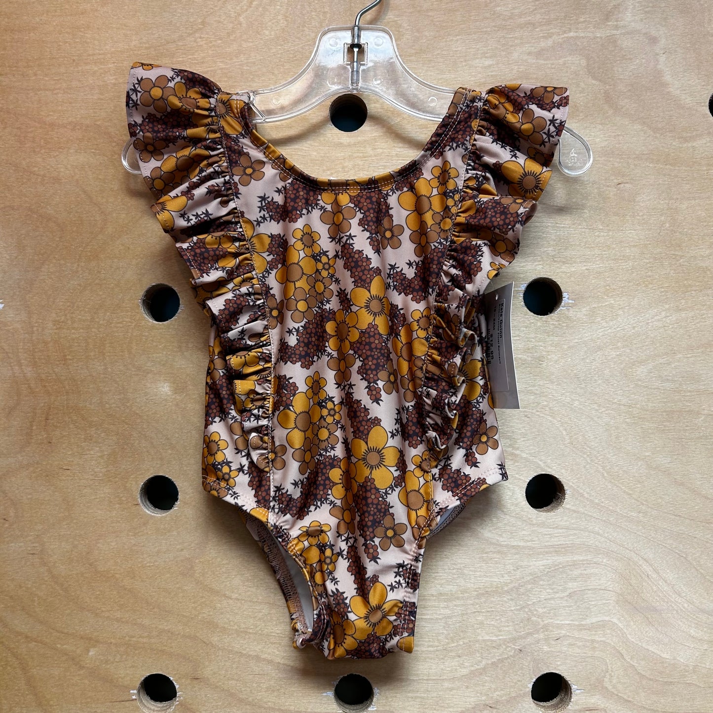 Brown/Yellow Floral Swimsuit