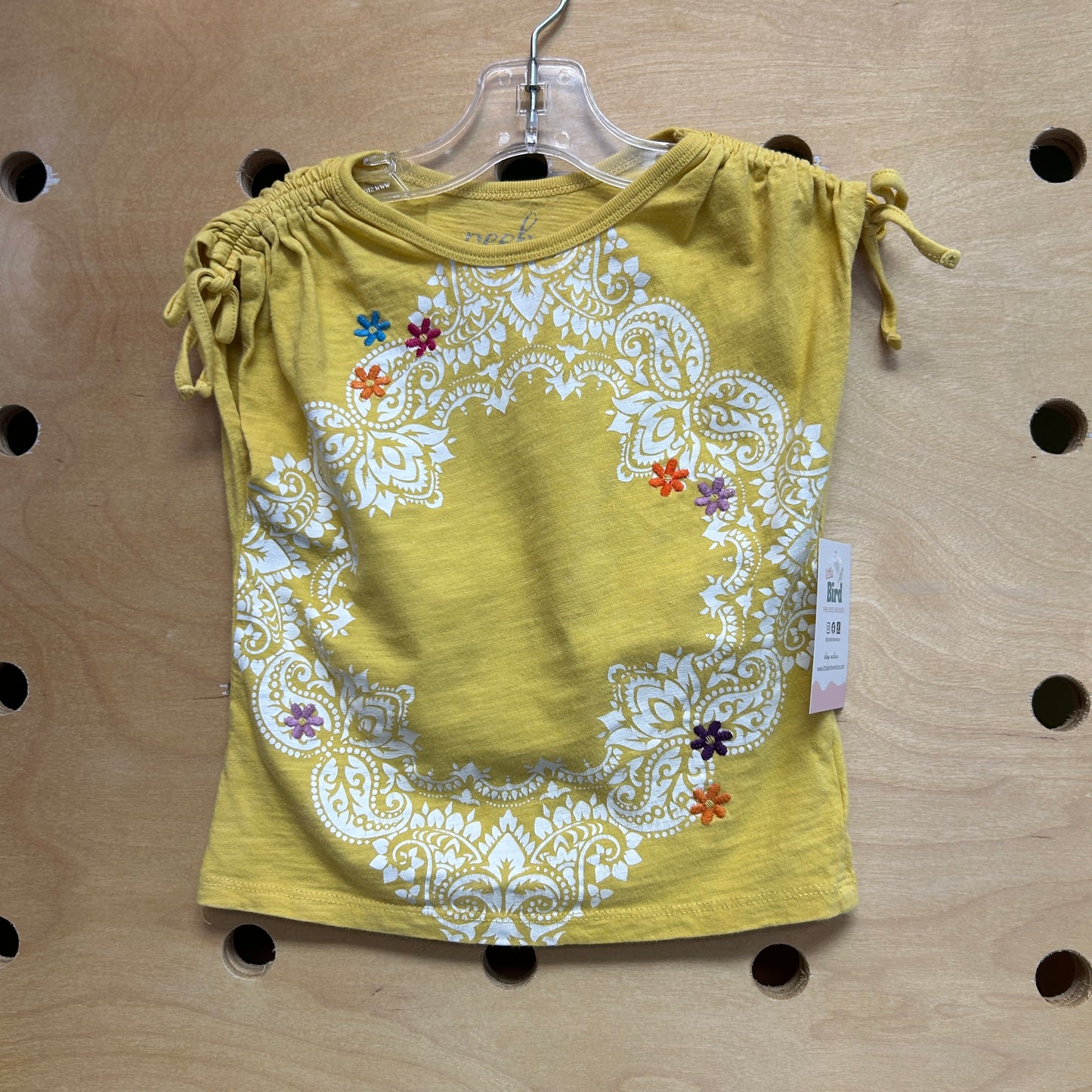 Paisley Floral Cinched Sleeve Tee