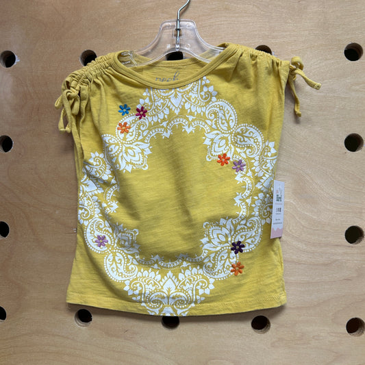 Paisley Floral Cinched Sleeve Tee