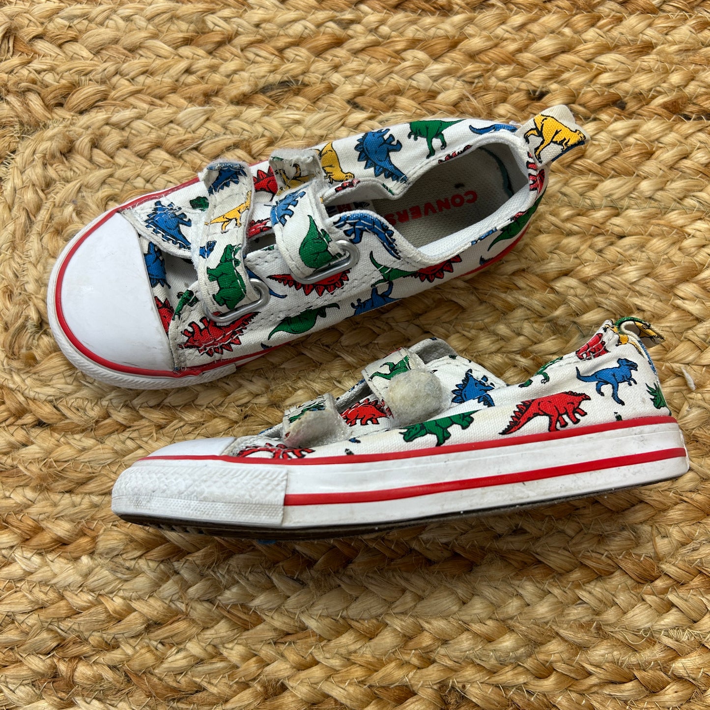 White Dino Velcro Sneakers