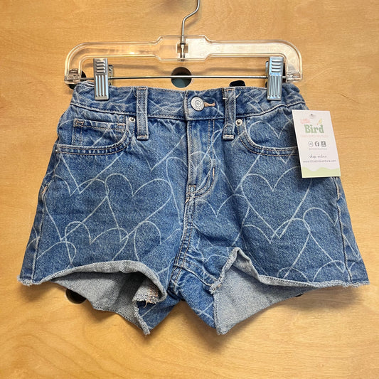 Bleached Hearts Denim Shorts
