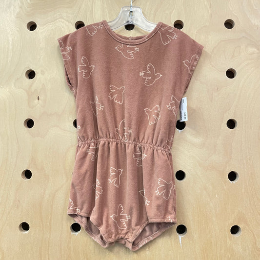 Brown Birds Terry Romper