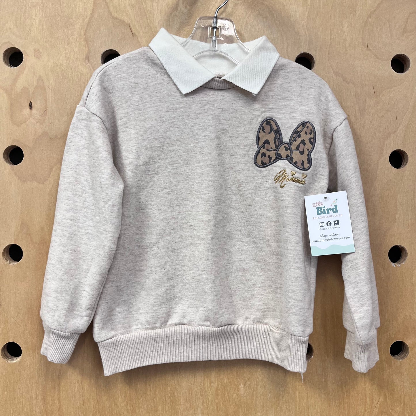 Tan Collared Sequin Minnie LS