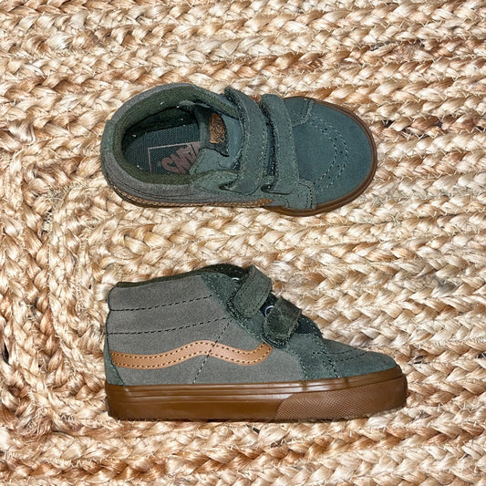 Olive Green & Brown Sk8-Mid Sneakers
