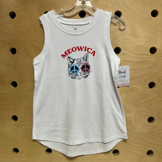 White Meowica Patriotic Tank