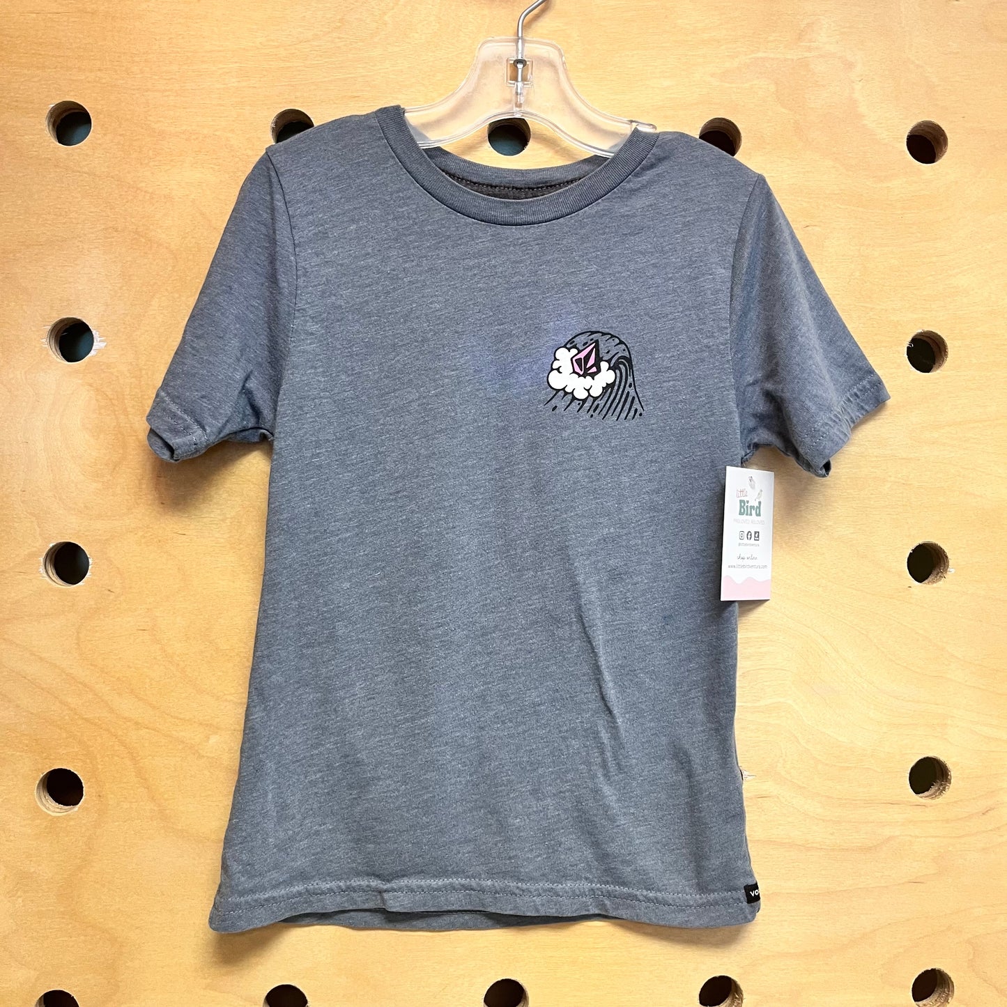 Blue/Pink Logo Waves Tee