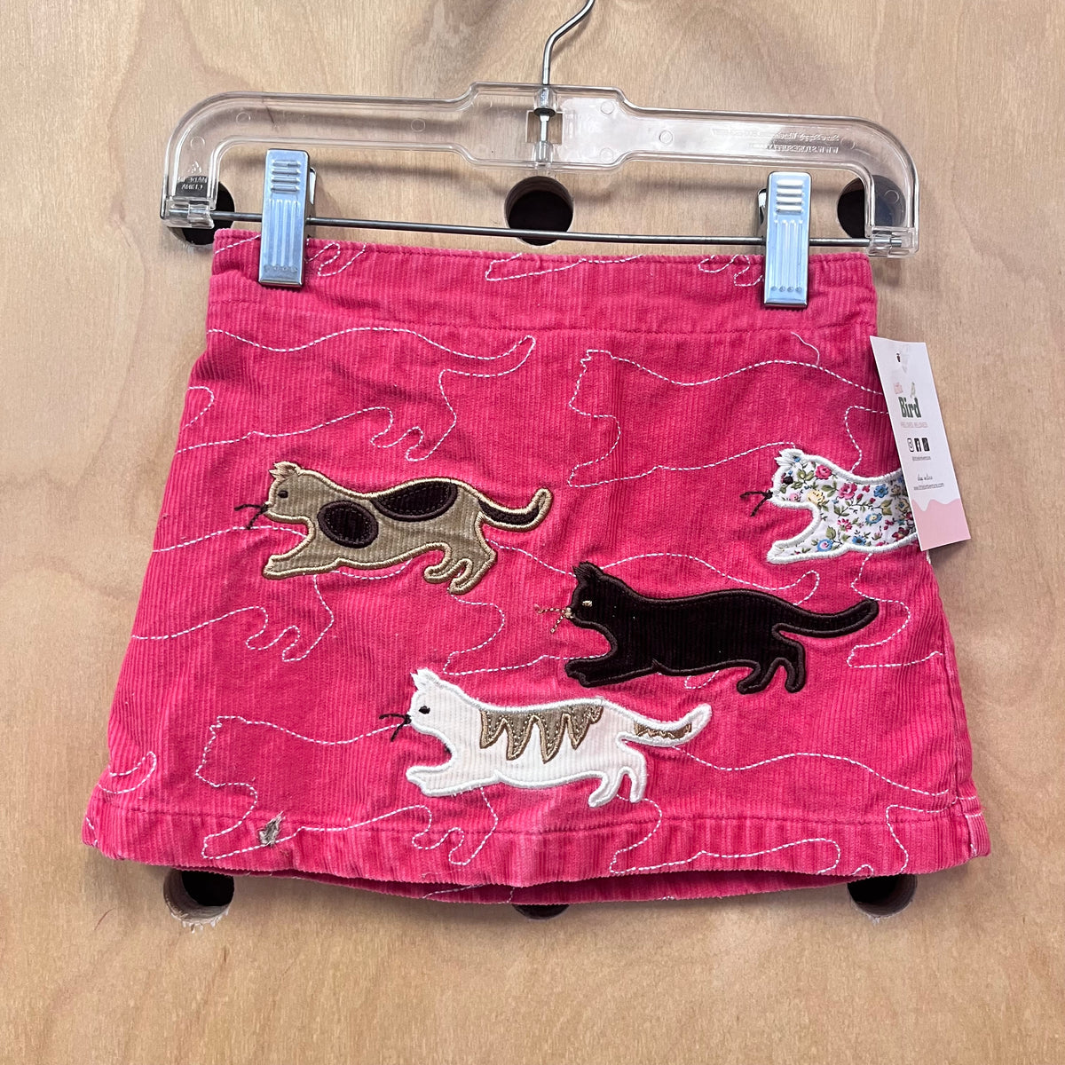 Pink Cord Kitten Skirt