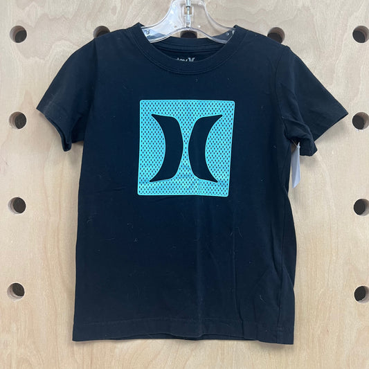 Black & Light Blue Logo Tee