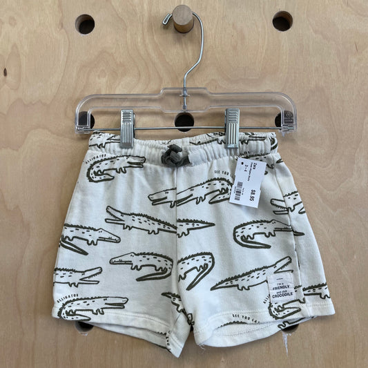 Cream Alligator Shorts