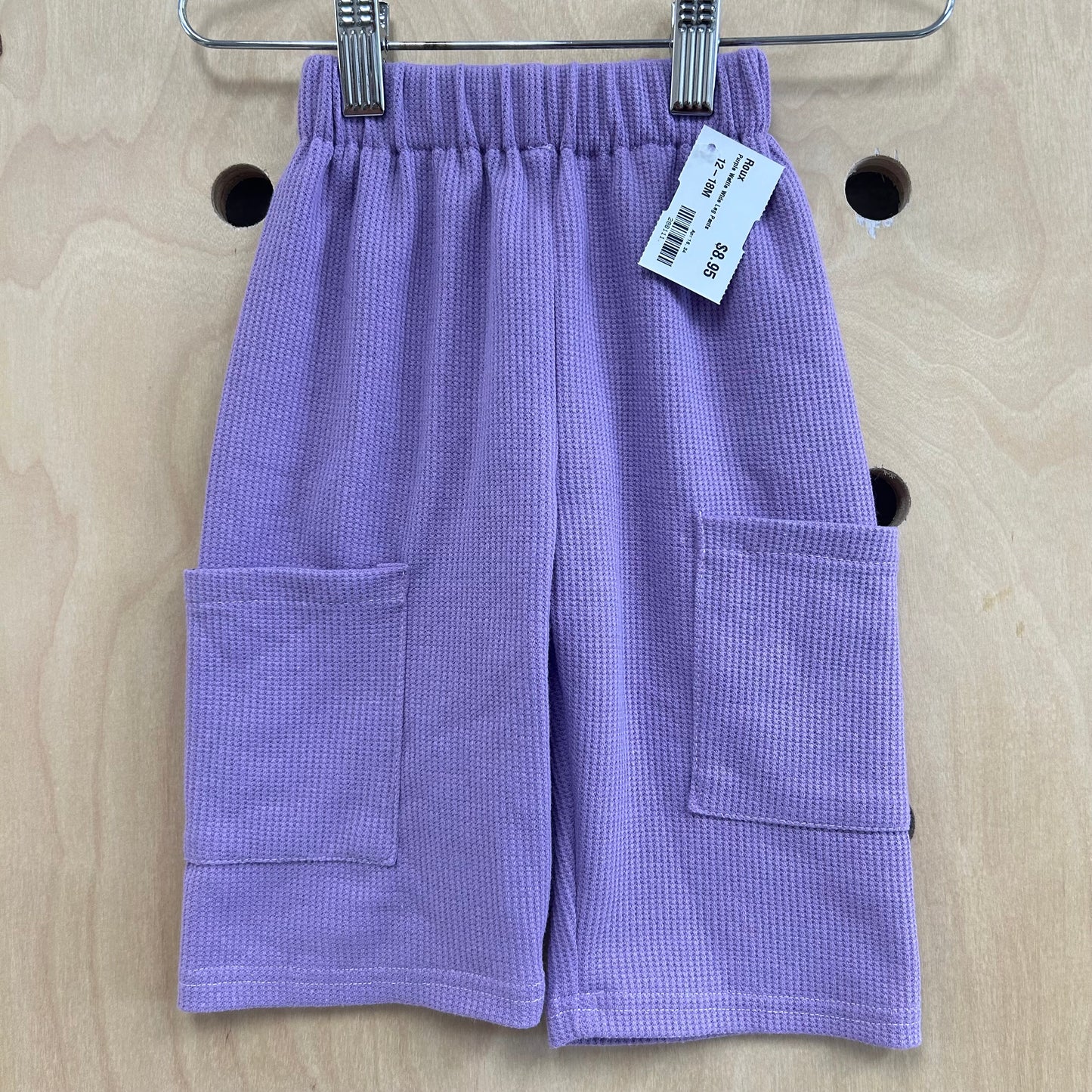 Purple Waffle Wide Leg Pants
