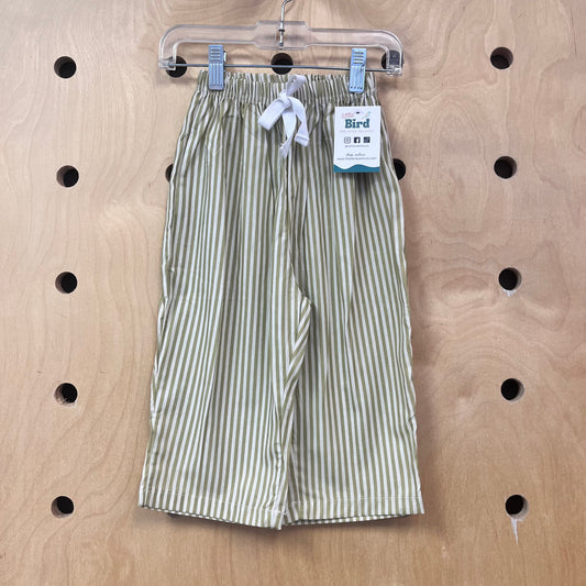 Green Striped Pull On Pants